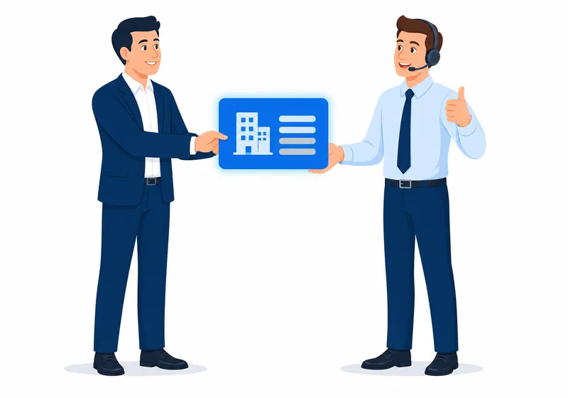 関心が高まった企業リストを営業担当へ引き継ぐイラスト