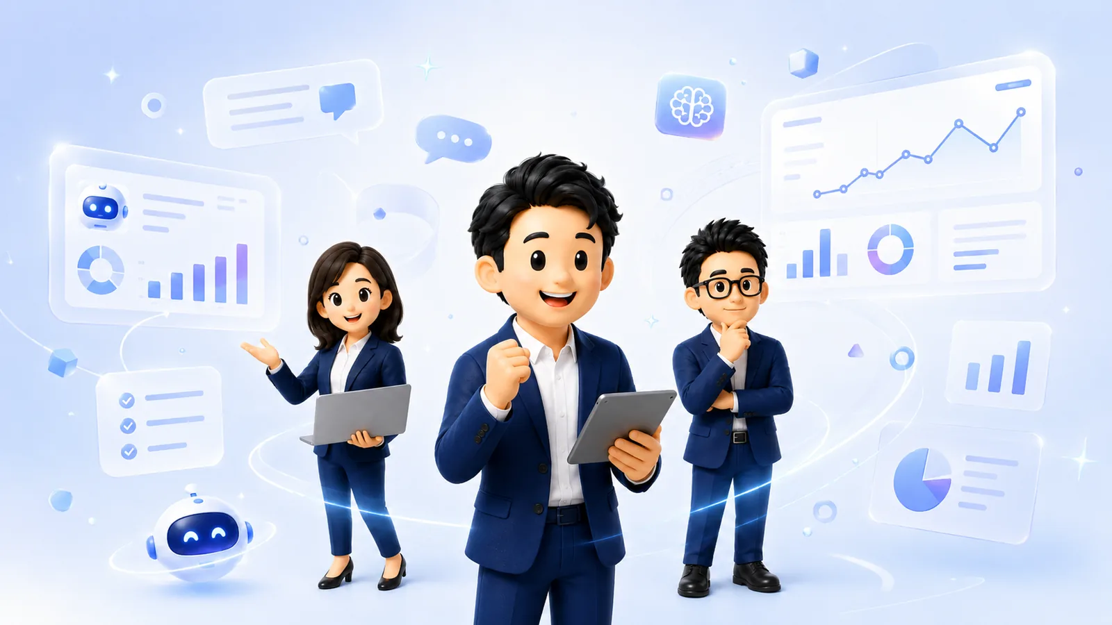 AIを使ってBtoB広告運用を進めるイメージ
